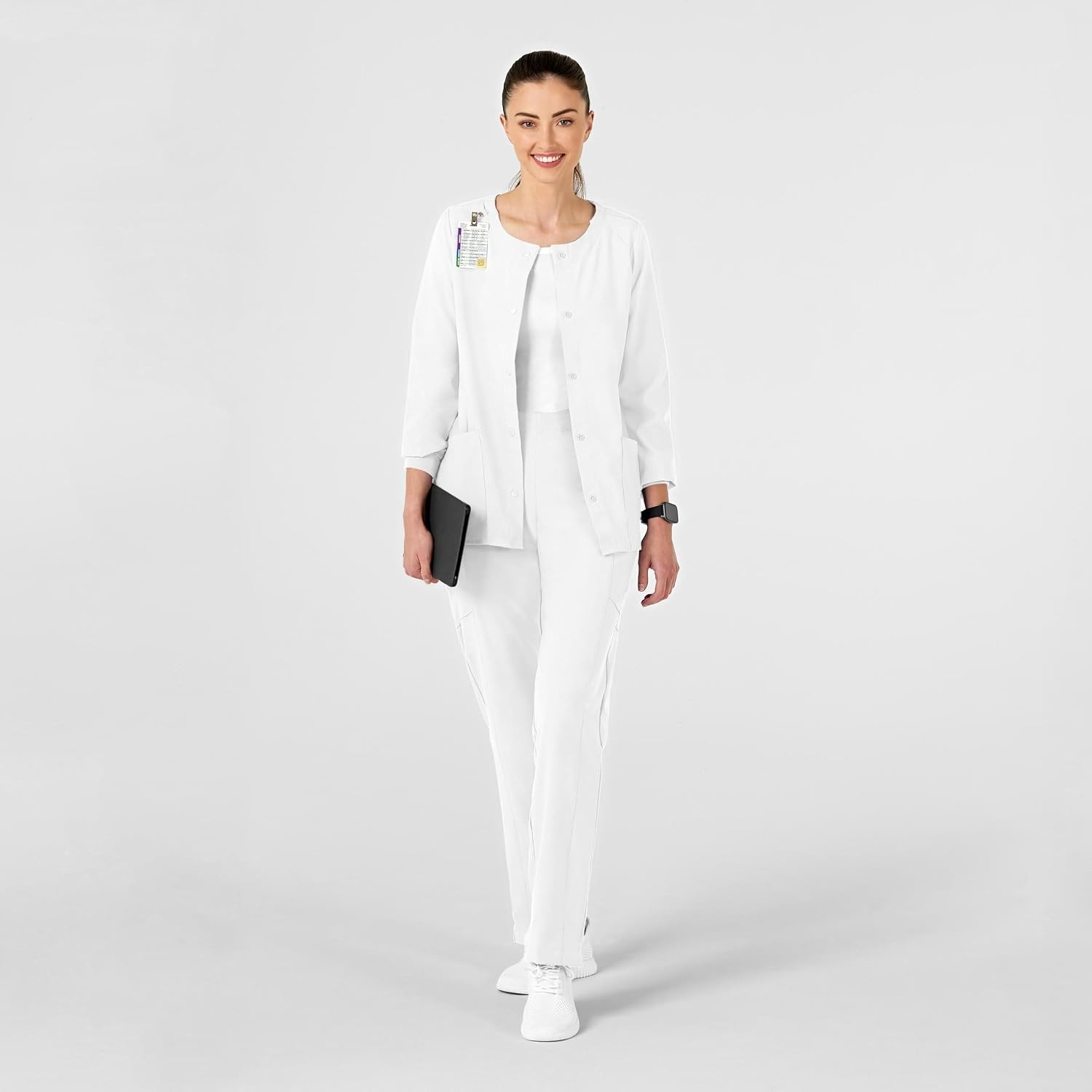 image:imageWink W123 Womens Crew Neck Warm Up JacketWhite