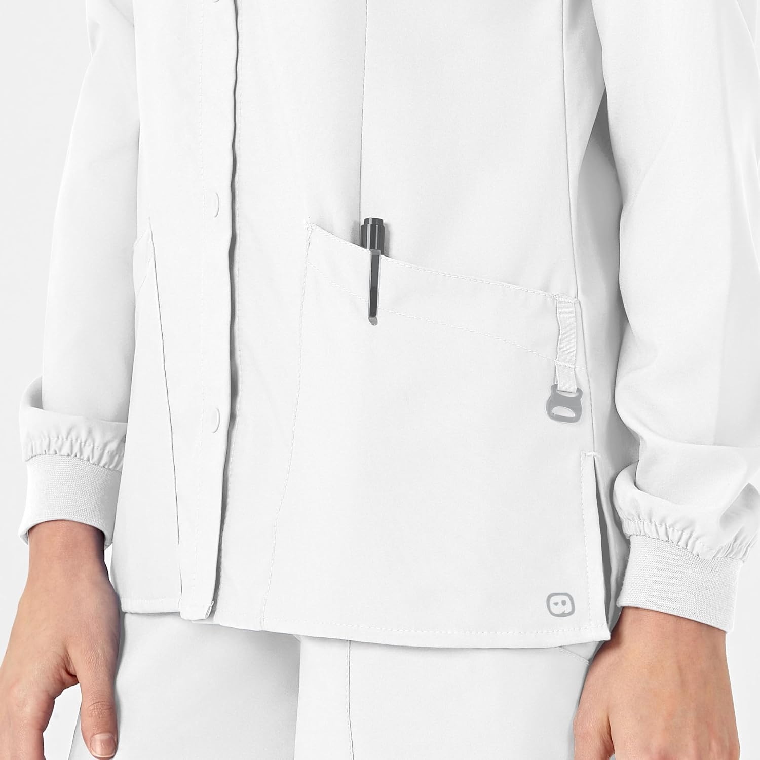 image:imageWink W123 Womens Crew Neck Warm Up JacketWhite