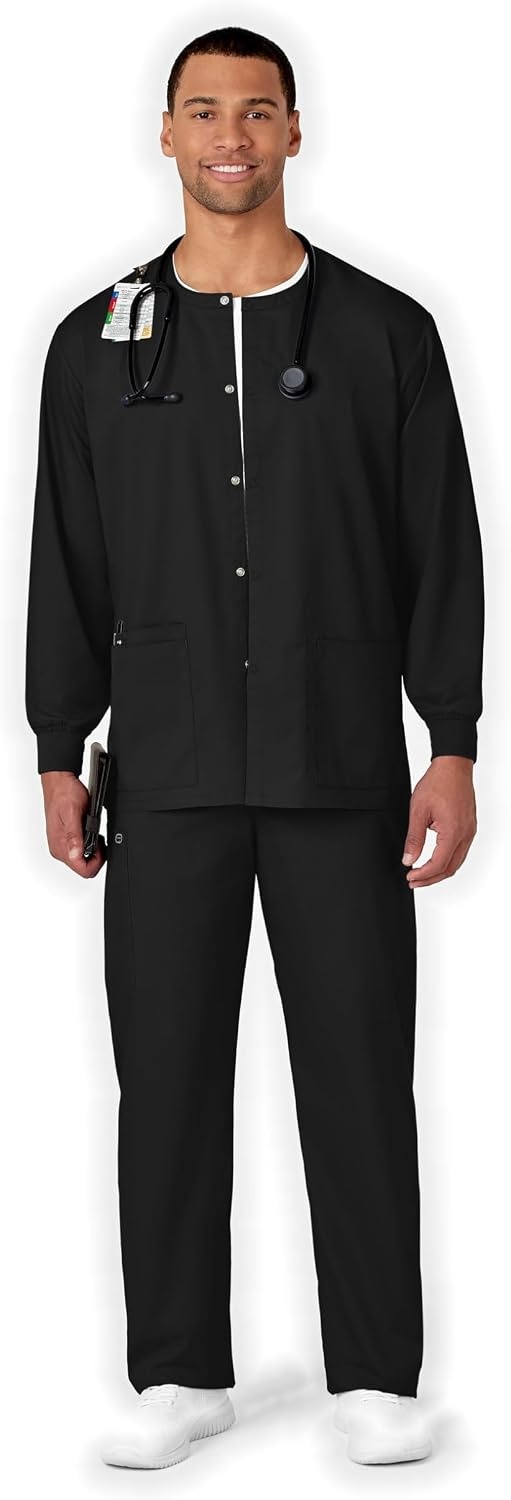image:imageWonderWink Unisex Adult Unisex Snap Front JacketBlack