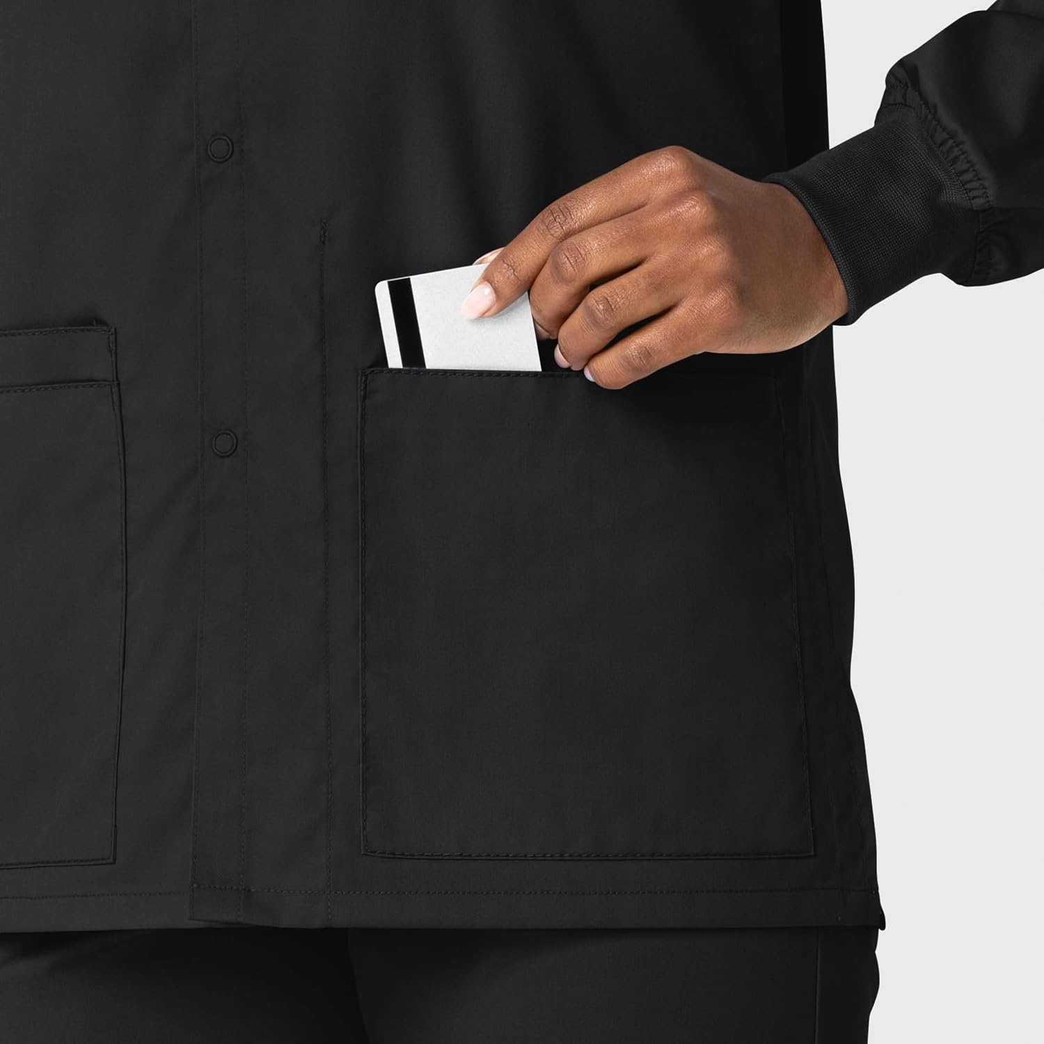 image:imageWonderWink Unisex Adult Unisex Snap Front JacketBlack