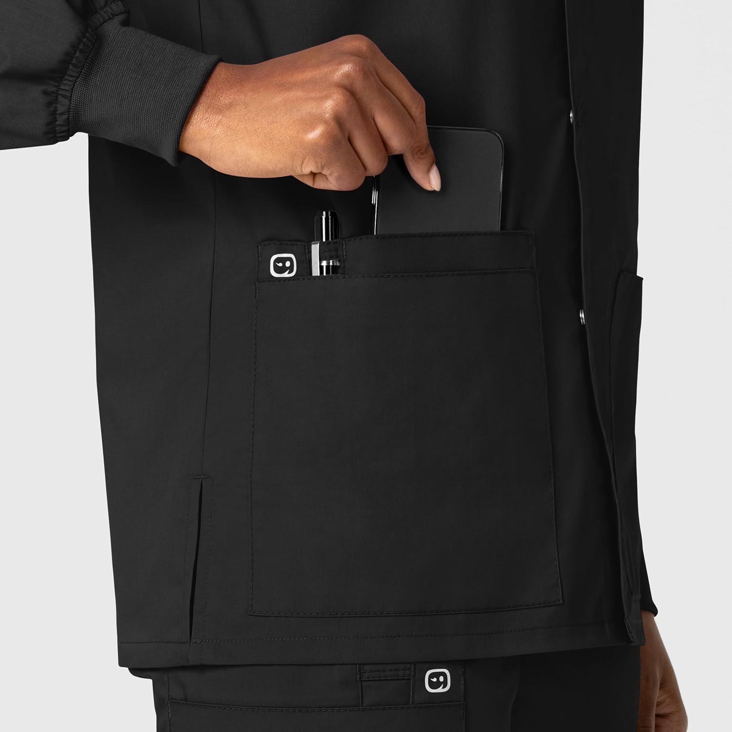 image:imageWonderWink Unisex Adult Unisex Snap Front JacketBlack