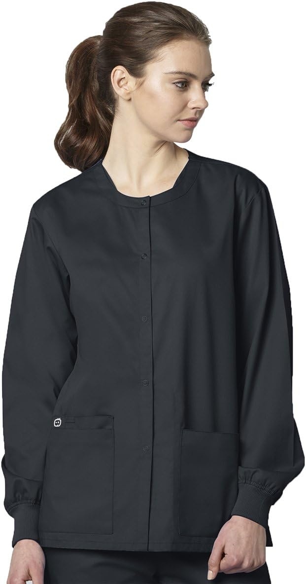 image:imageWonderWink Unisex Adult Unisex Snap Front JacketPewter