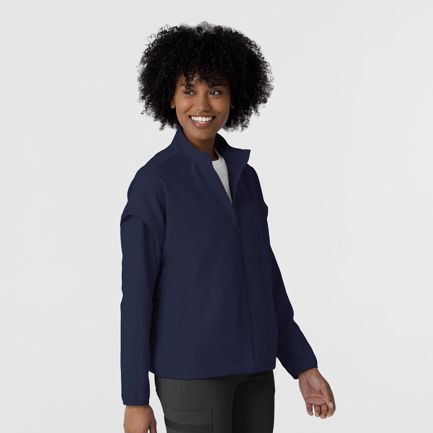 image:imageWonderWink Womens Womens Breezebreaker Scrub JacketNavy