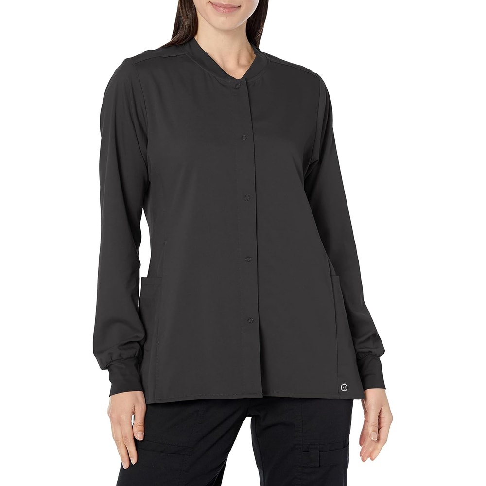 image:imageWINK PRO Womens Snap Front WarmUp JacketBlack