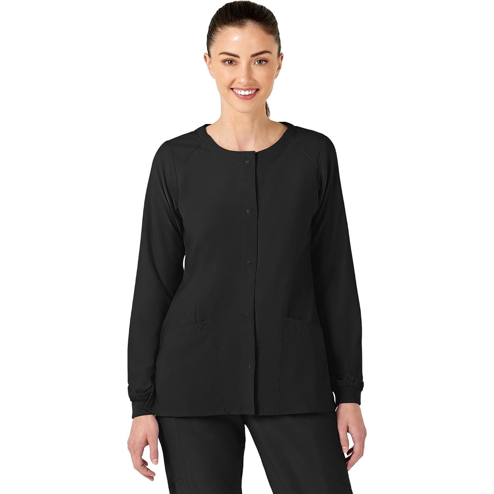 image:imageWINK W123 Womens Crew Neck Warm Up Jacket Black XL