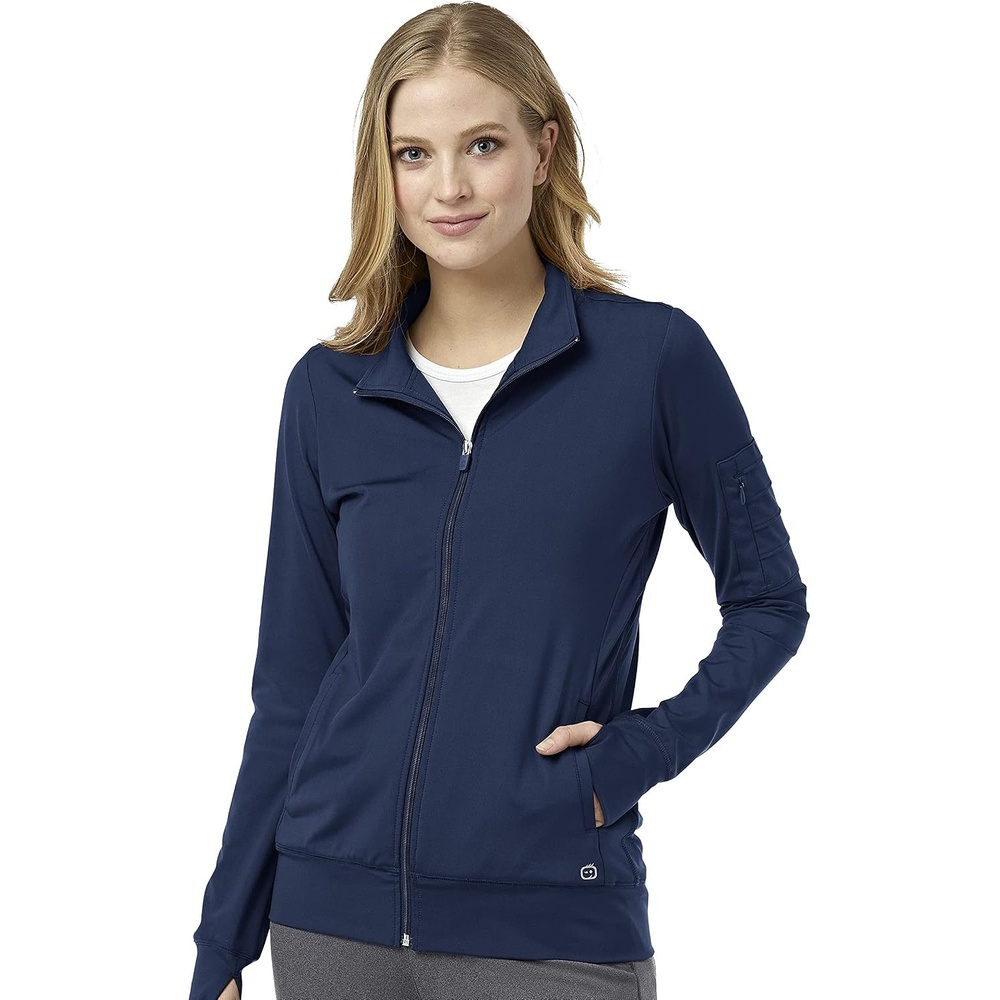 image:imageWINK Womens Womens Moto Scrub JacketNavy