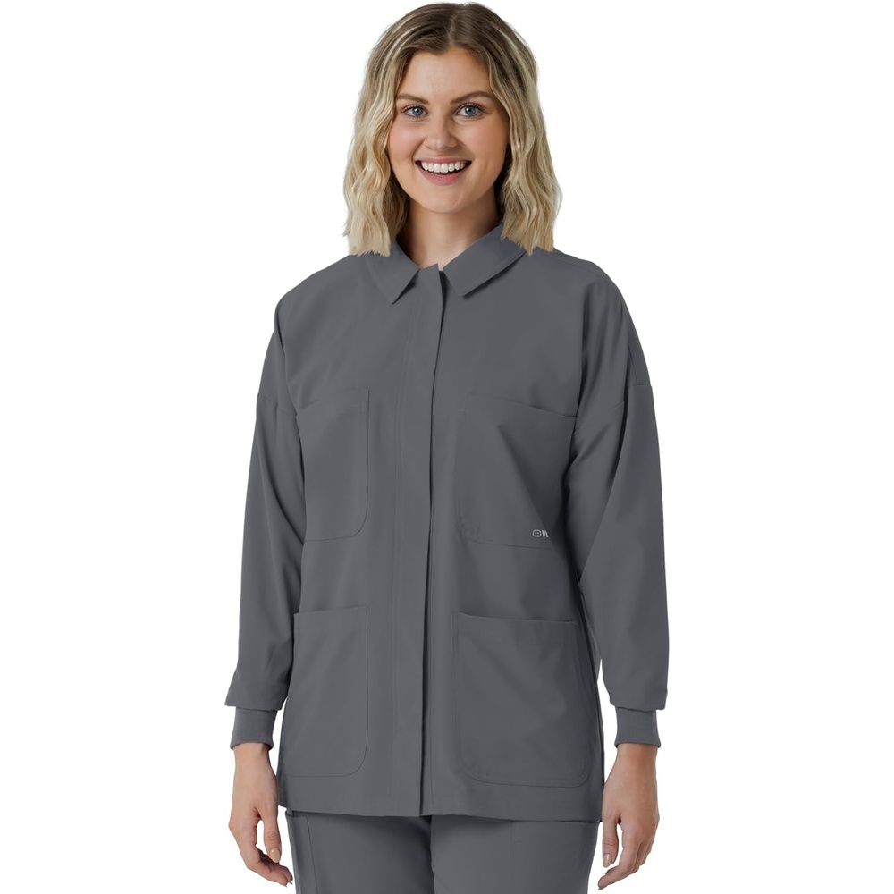 image:imageWINK Womens Womens Scrub Shirt JacketPewter