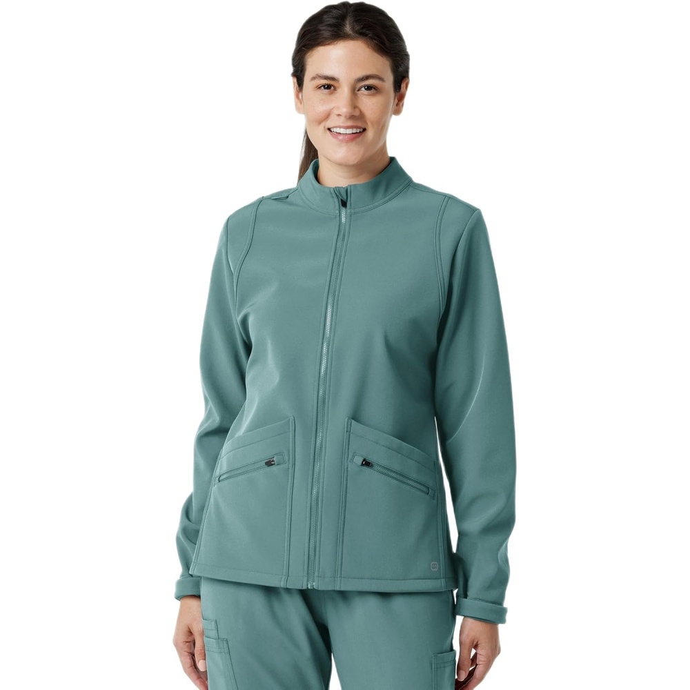 image:imageWINK Womens Womens Soft Shell Scrub JacketVintage Teal