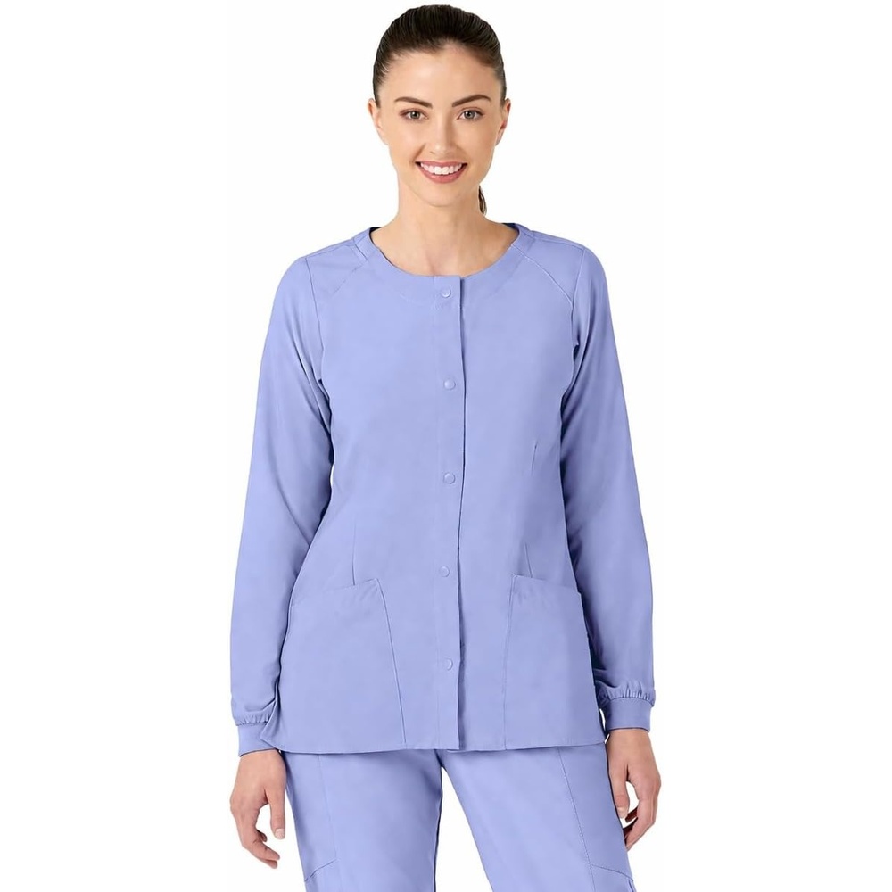 image:imageWink W123 Womens Crew Neck Warm Up JacketCeil Blue