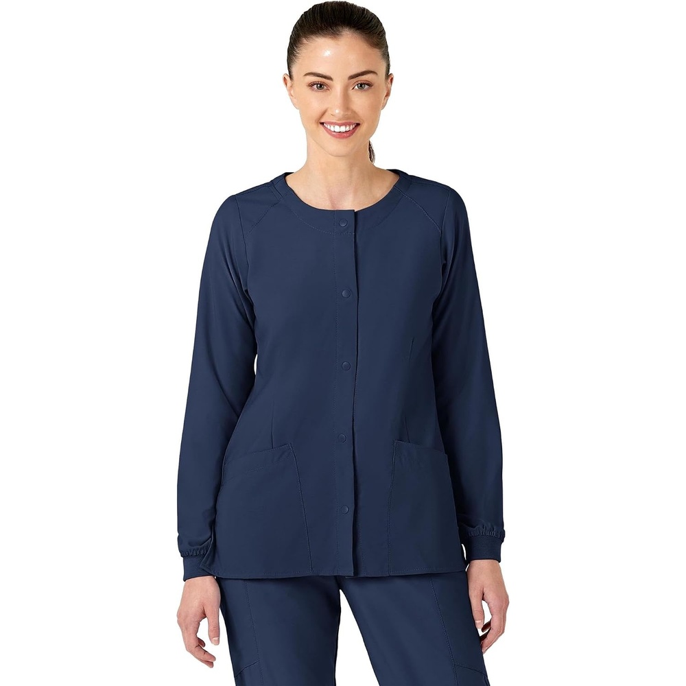 image:imageWink W123 Womens Crew Neck Warm Up JacketNavy