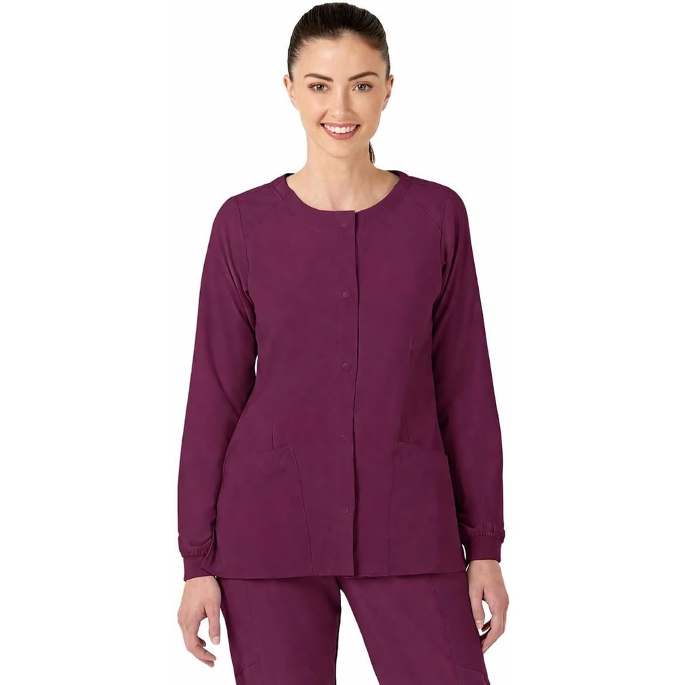 image:imageWink W123 Womens Crew Neck Warm Up JacketWine