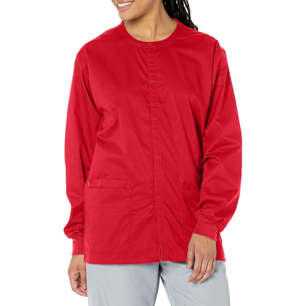image:imageWonderWink Unisex Adult Unisex Snap Front JacketRed