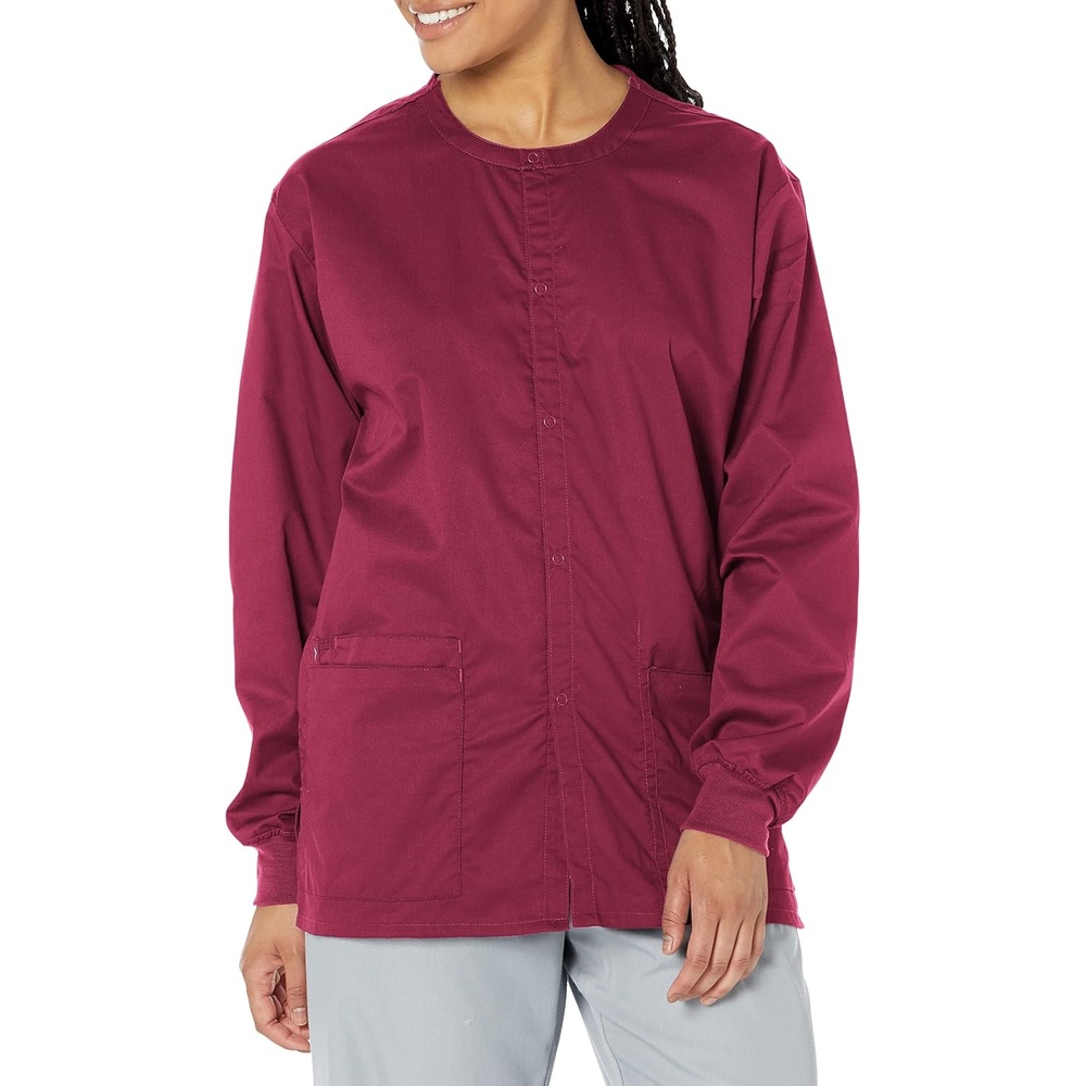 image:imageWonderWink Unisex Adult Unisex Snap Front JacketWine