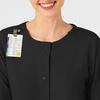 WINK W123 Women’s Crew Neck Warm Up Jacket, Black, XL