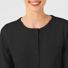 Wink W123 Women’s Crew Neck Warm Up Jacket(Black)