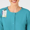 Wink W123 Women’s Crew Neck Warm Up Jacket(Teal Blue)