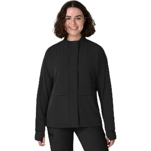 WINK Layers Women’s Germs Happen Packable Scrub Jacket(Black)