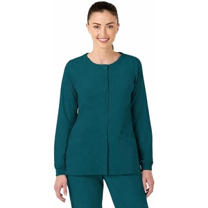 Wink W123 Women’s Crew Neck Warm Up Jacket(Caribbean Blue)