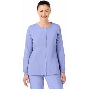 Wink W123 Women’s Crew Neck Warm Up Jacket(Ceil Blue)