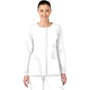 Wink W123 Women’s Crew Neck Warm Up Jacket(White)
