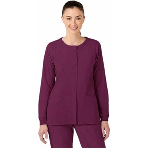 Wink W123 Women’s Crew Neck Warm Up Jacket(Wine)