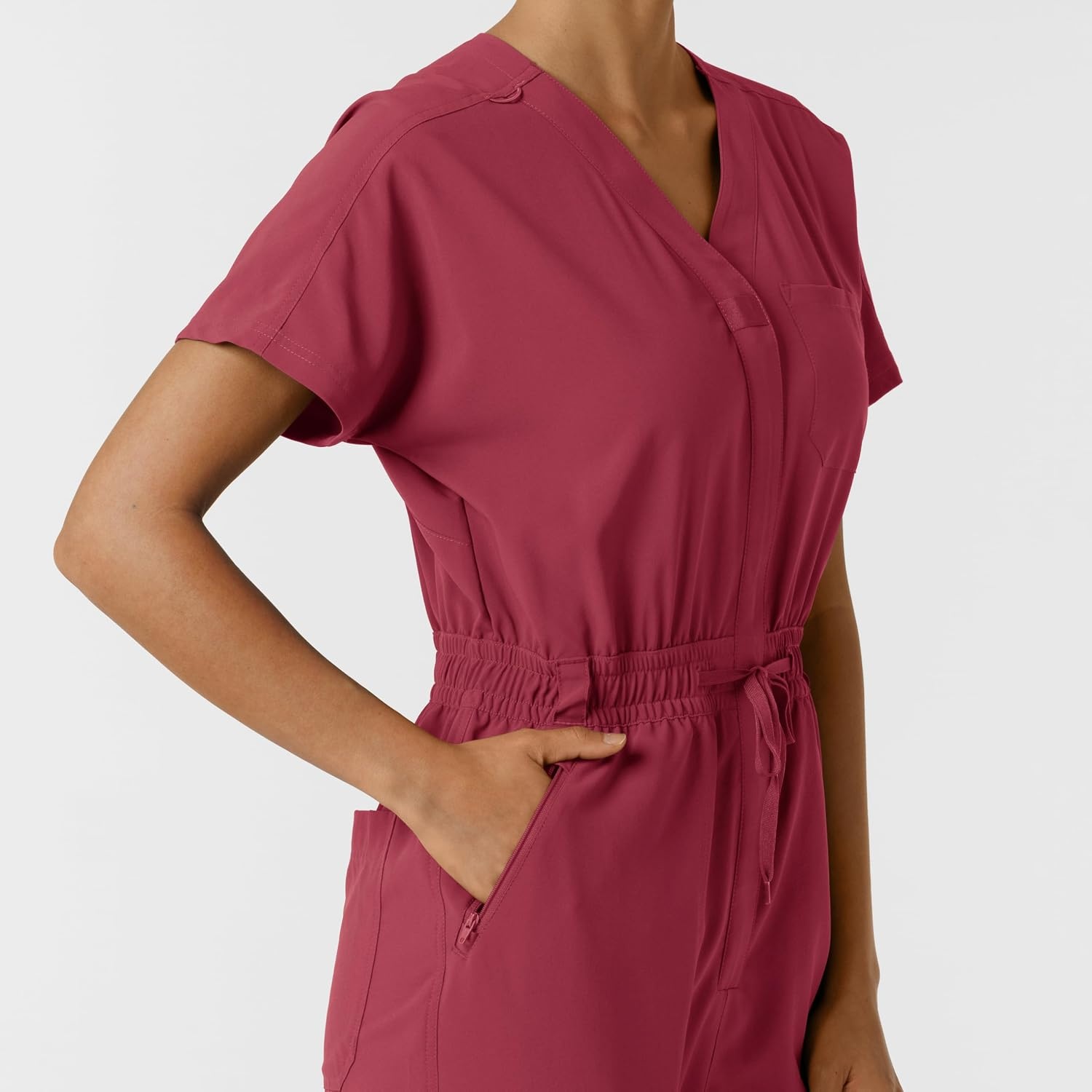image:imageWINK RENEW Womens Cargo Jogger Scrub JumpsuitRuby