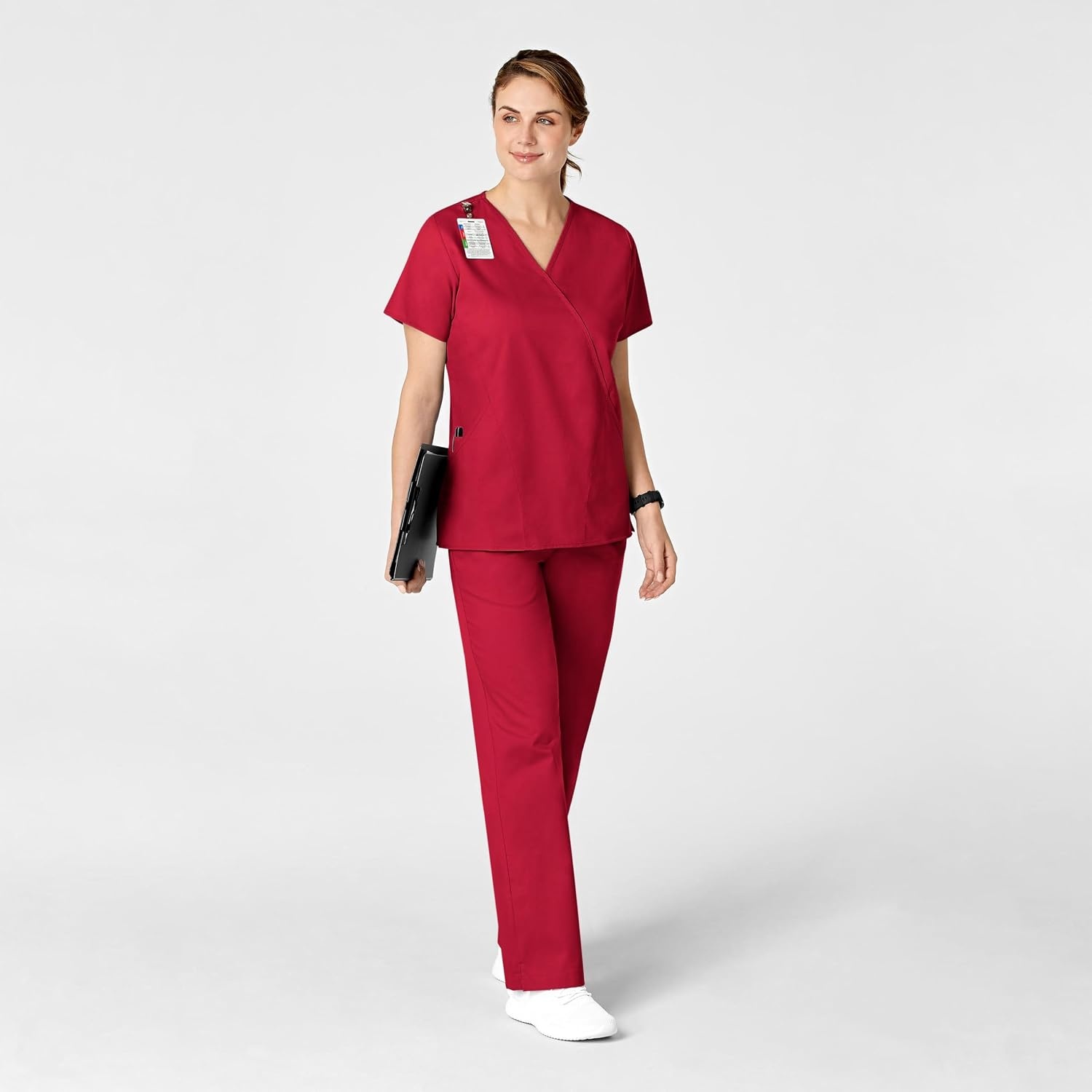 image:imageWink Boundless Womens Flare Leg Scrub PantRed