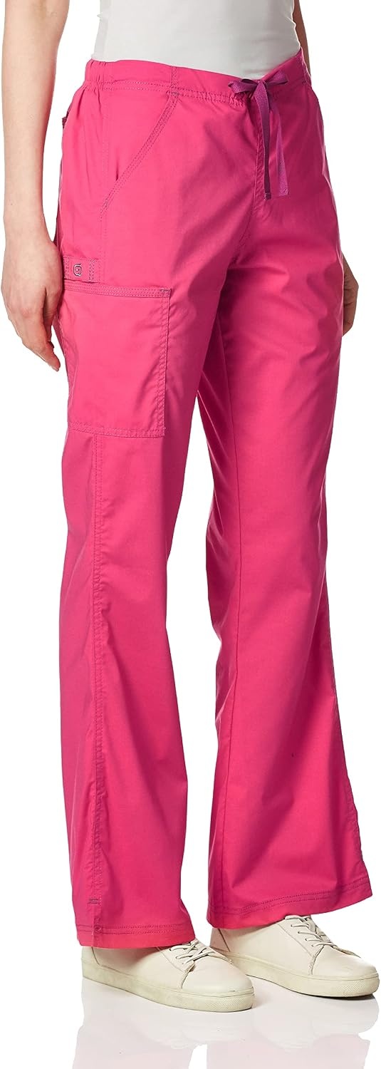 image:imageWink WonderFLEX Grace Womens Flare Leg Cargo Scrub Pant Hot Pink 2XS