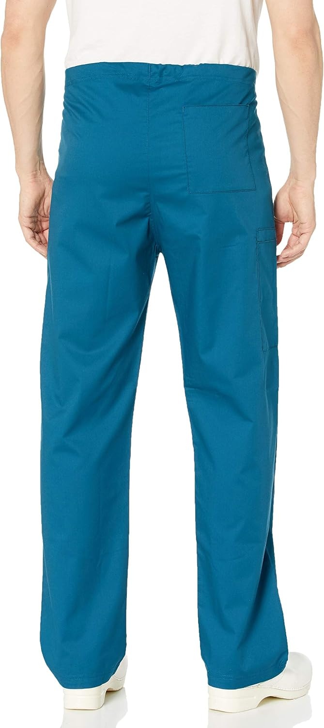 image:imageWink WonderWORK Unisex Drawstring Cargo Scrub PantCaribbean Blue