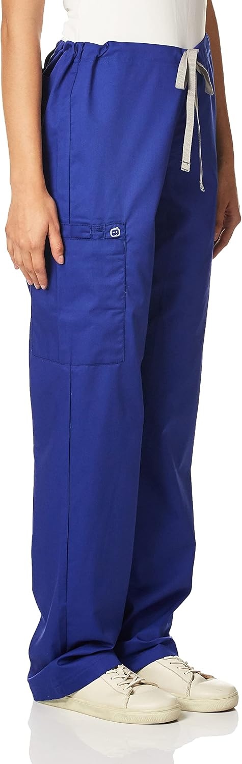 image:imageWink WonderWORK Unisex Drawstring Cargo Scrub PantGalaxy Blue