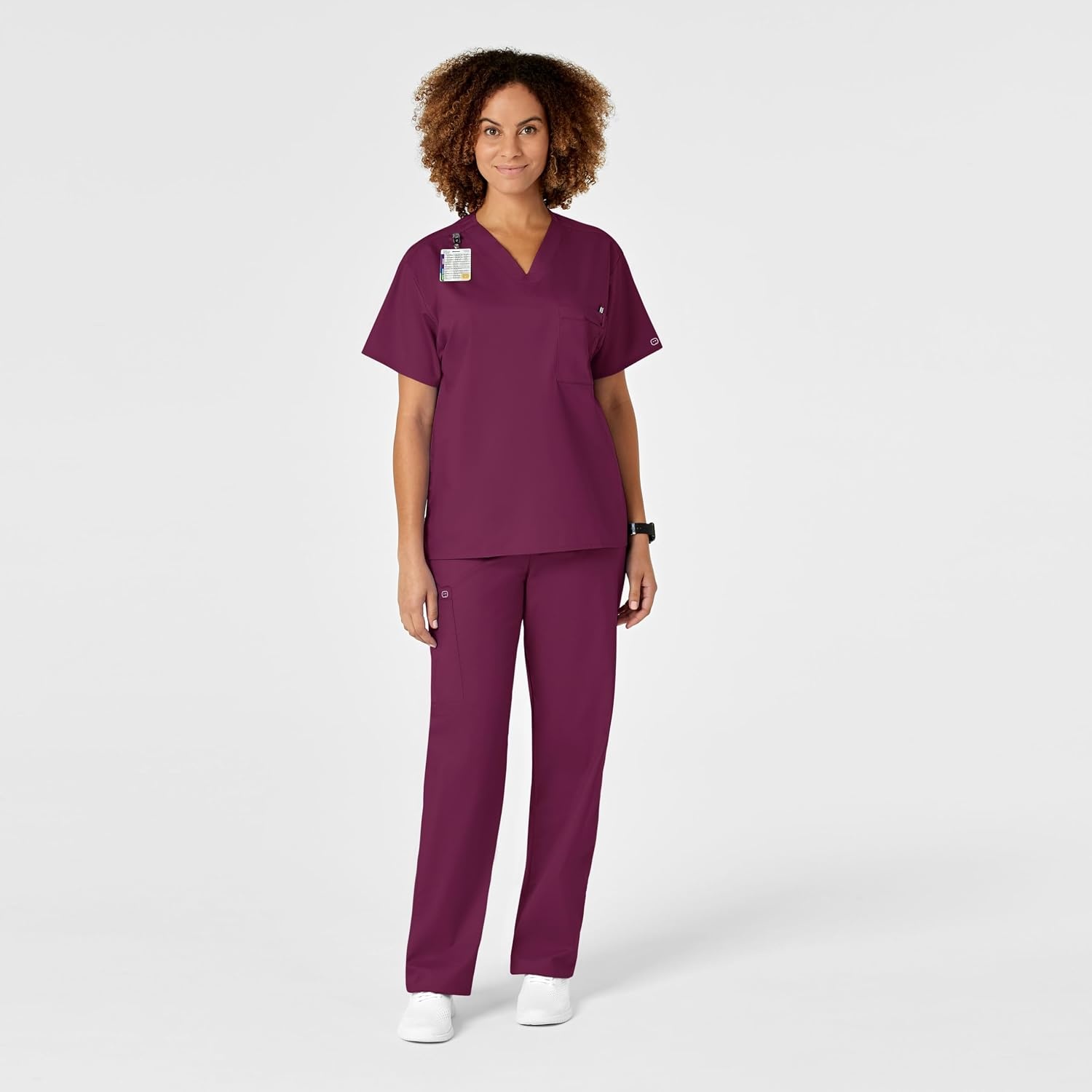 image:imageWink WonderWORK Unisex Drawstring Cargo Scrub PantWine
