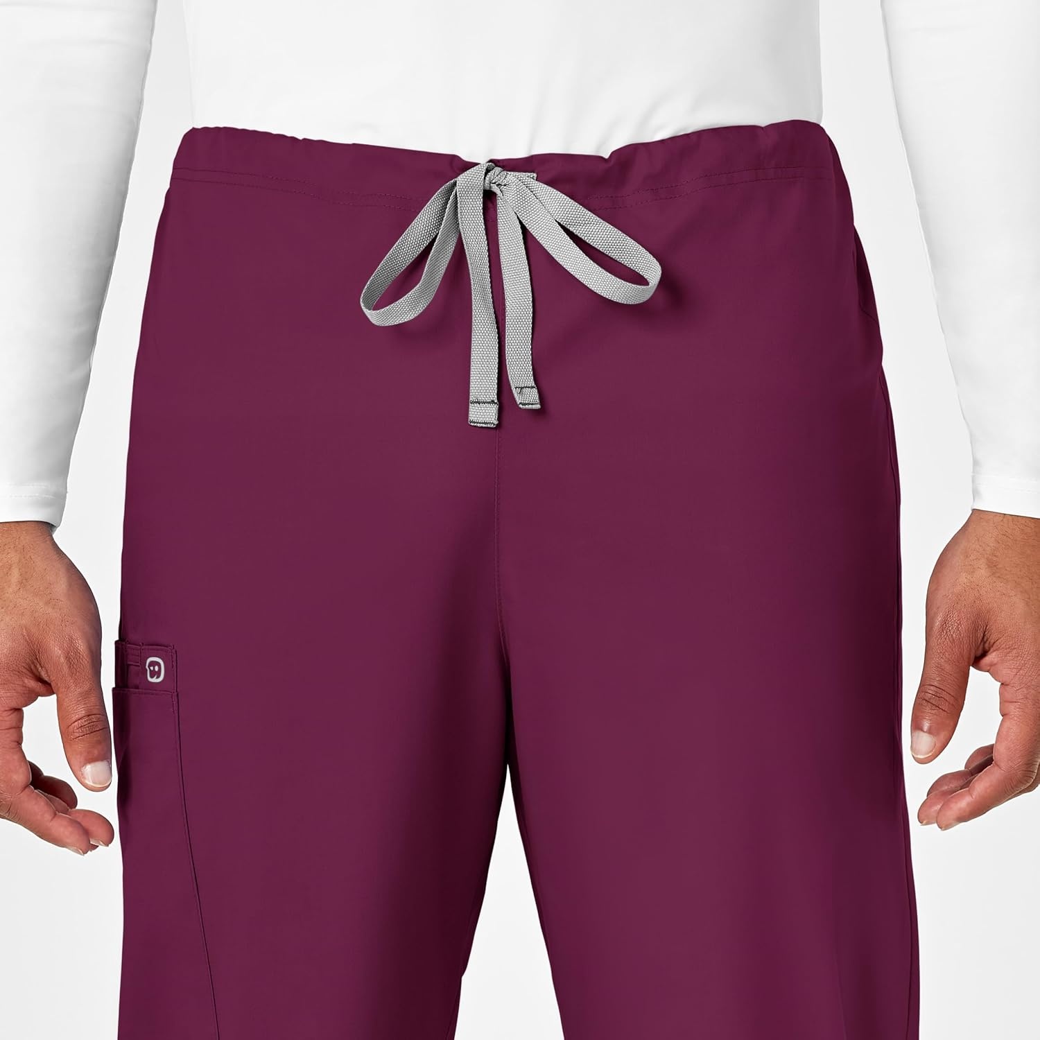 image:imageWink WonderWORK Unisex Drawstring Cargo Scrub PantWine