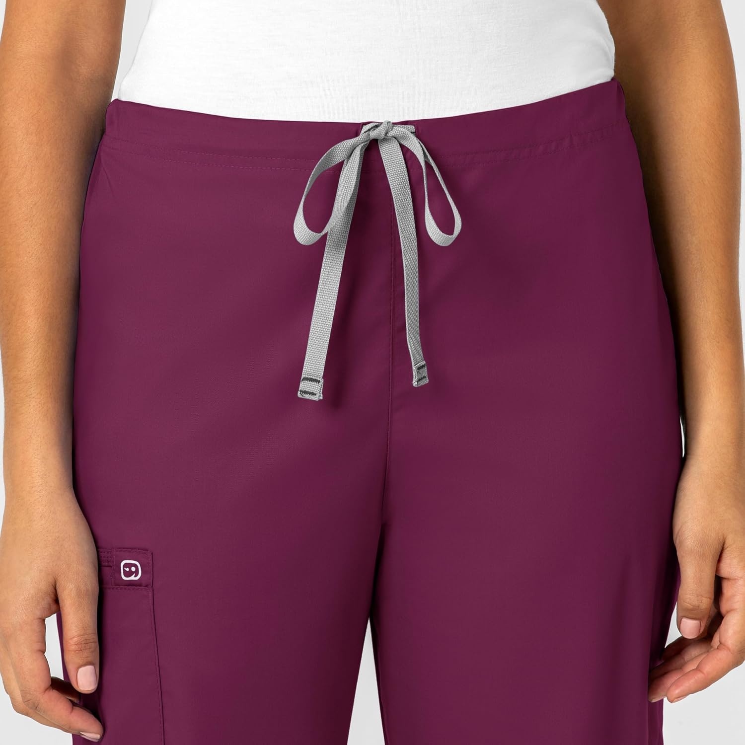 image:imageWink WonderWORK Unisex Drawstring Cargo Scrub PantWine
