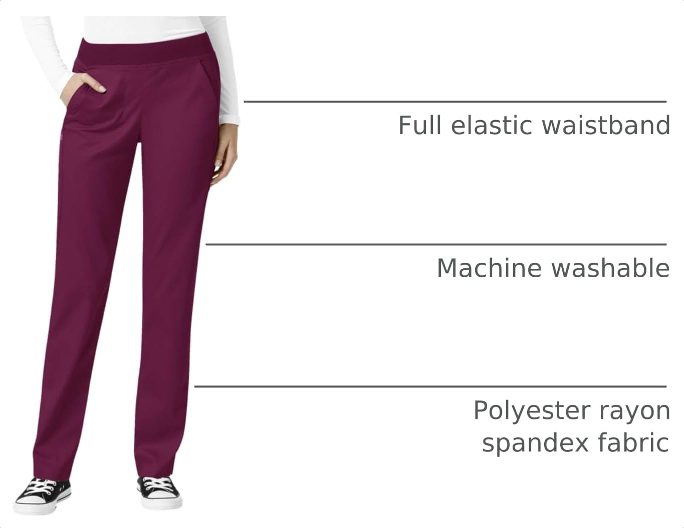 image:imageWonderWink Womens PRO Knit Waist Cargo Pant Wine XS P