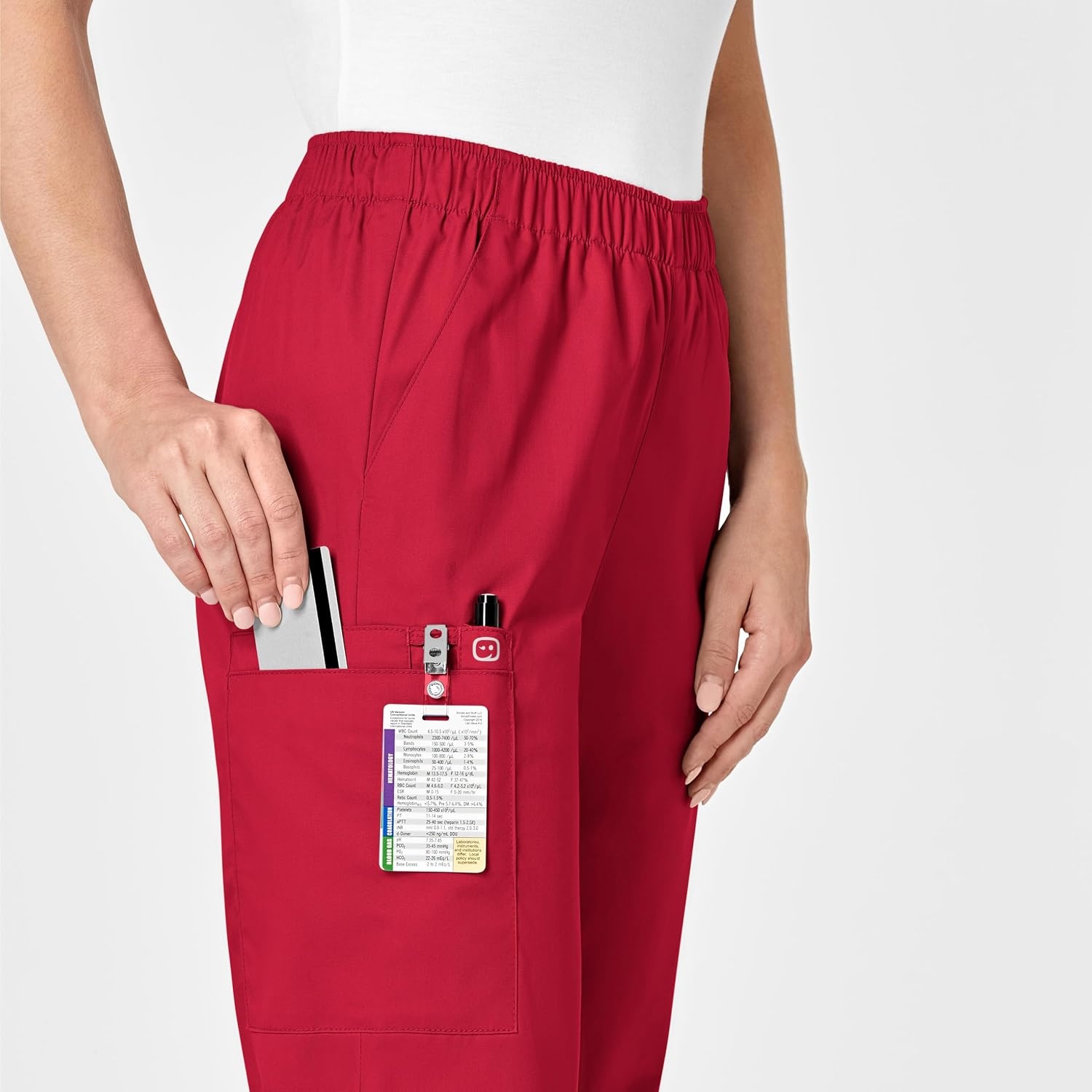 image:imageWonderwork Womens Pullon Cargo Scrub PantRed