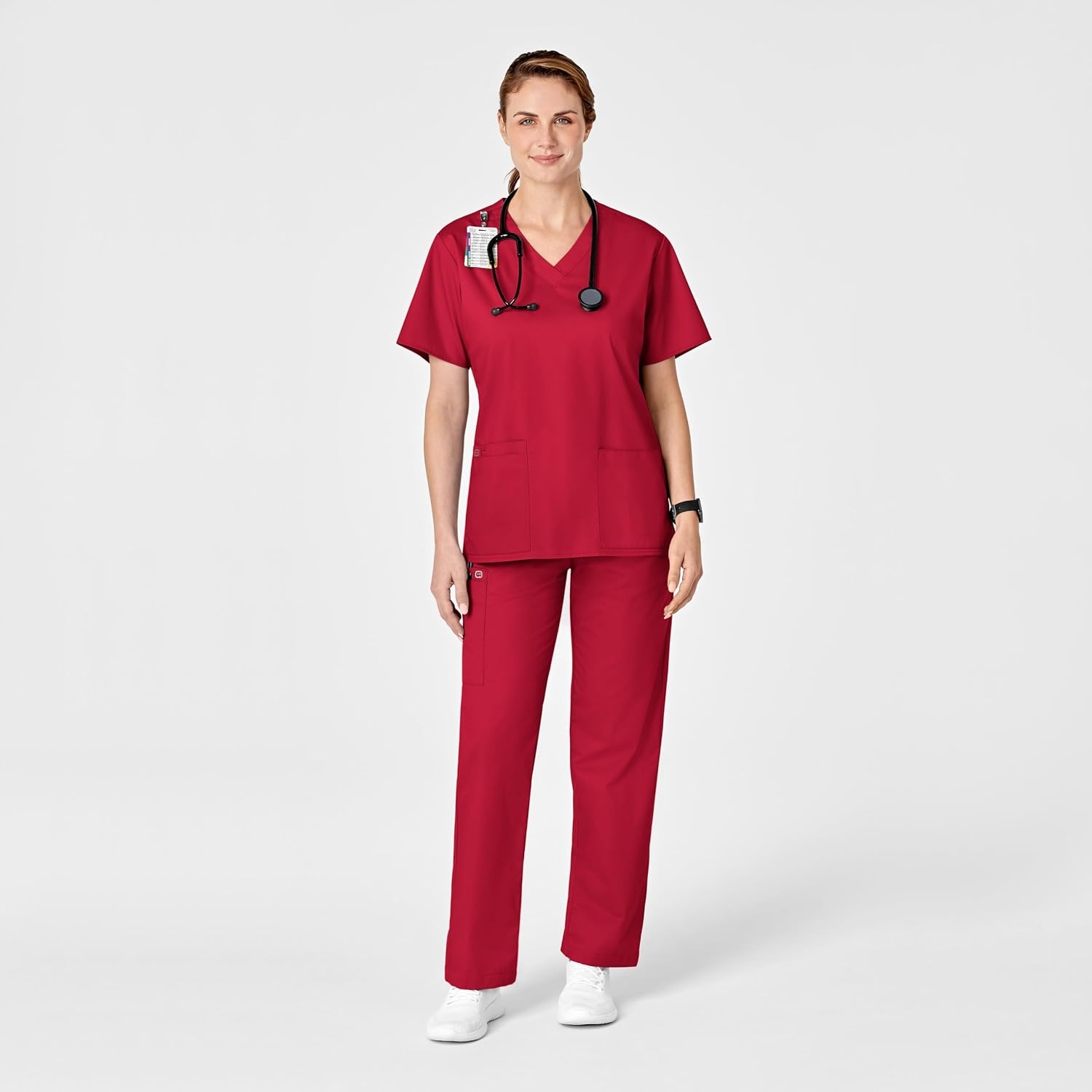 image:imageWonderwork Womens Pullon Cargo Scrub PantRed