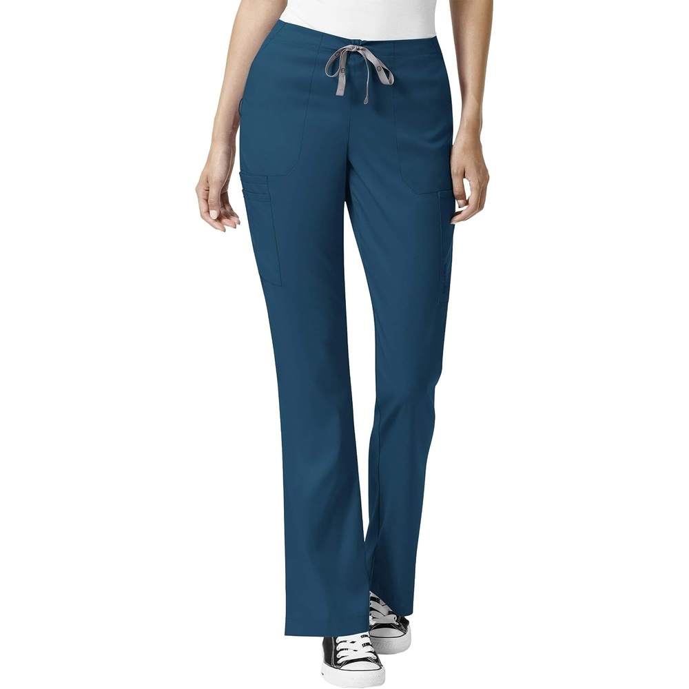 image:imageWINK PRO Womens Moderate Flare Leg Cargo Scrub Pant Caribbean Blue 4XL