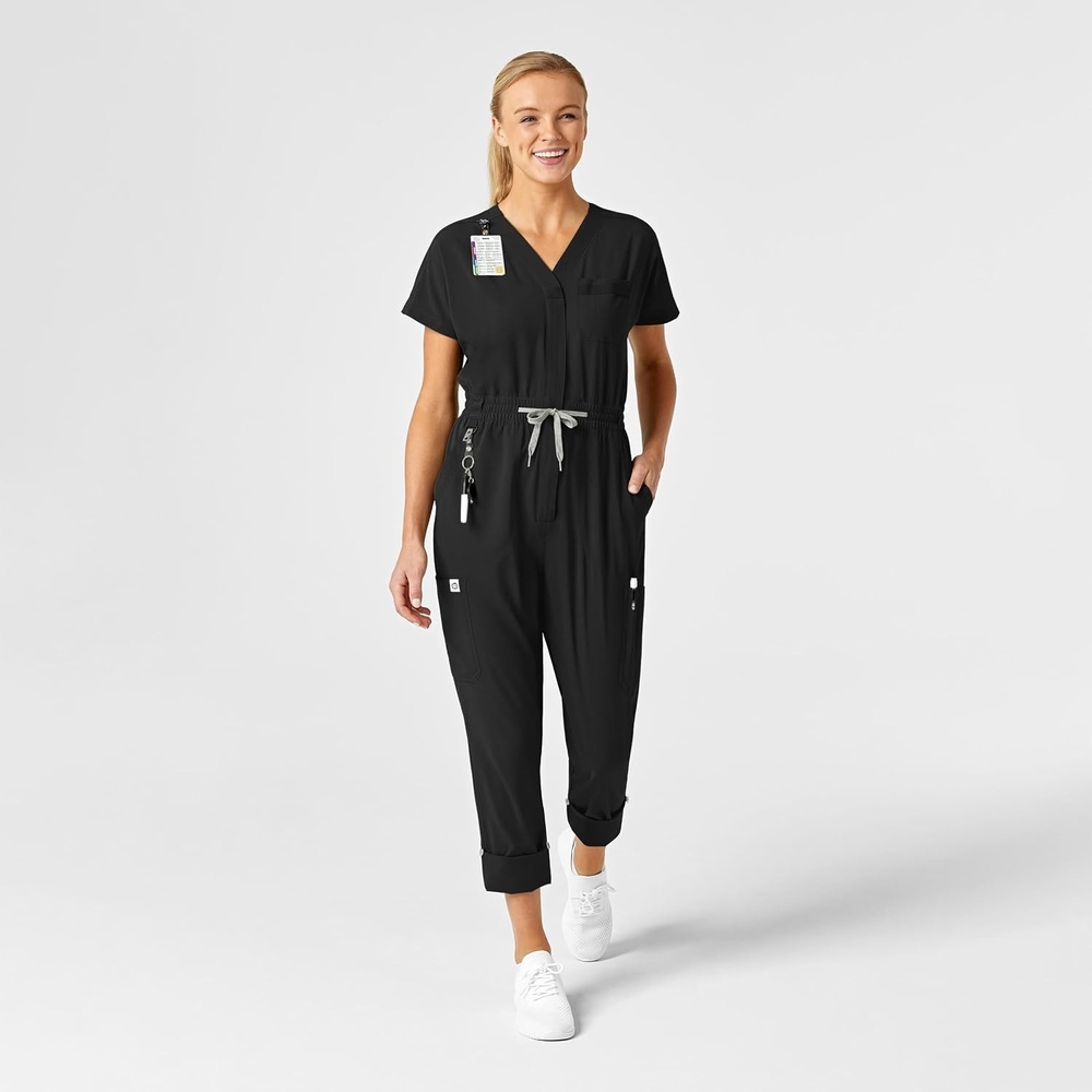 image:imageWINK RENEW Womens Cargo Jogger Scrub JumpsuitBlack