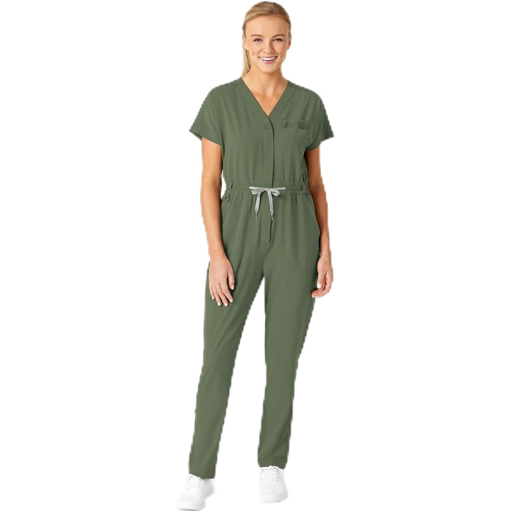 image:imageWINK RENEW Womens Cargo Jogger Scrub JumpsuitOlive