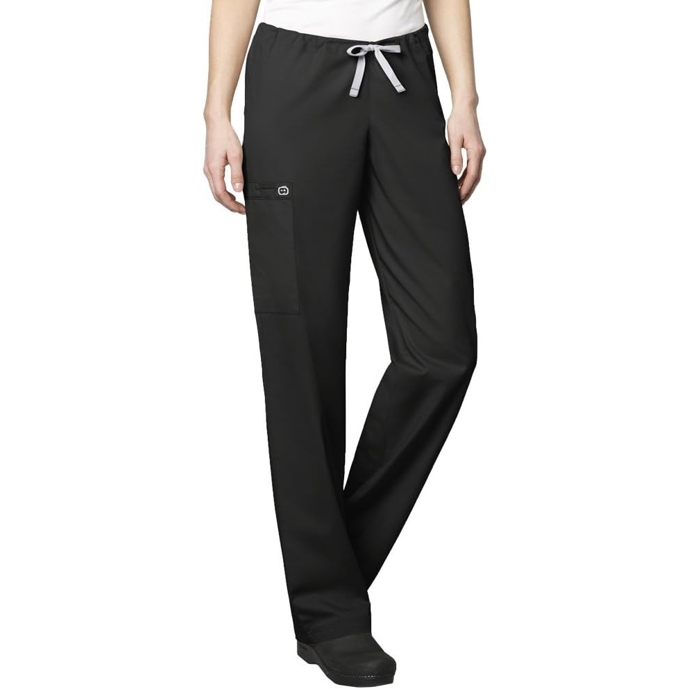 image:imageWINK WonderWORK Unisex Drawstring Cargo Scrub PantBlack