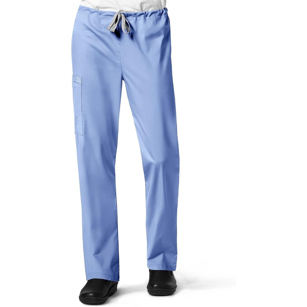 image:imageWINK WonderWORK Unisex Drawstring Cargo Scrub PantCeil Blue