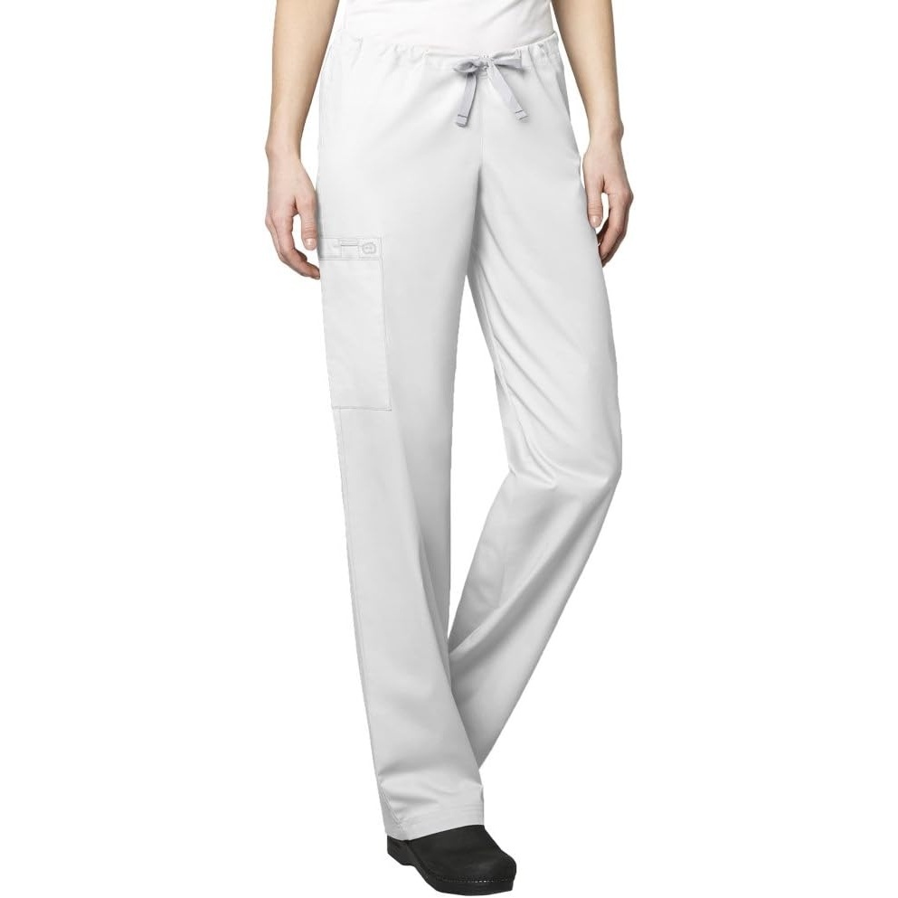 image:imageWINK WonderWORK Unisex Drawstring Cargo Scrub PantWhite
