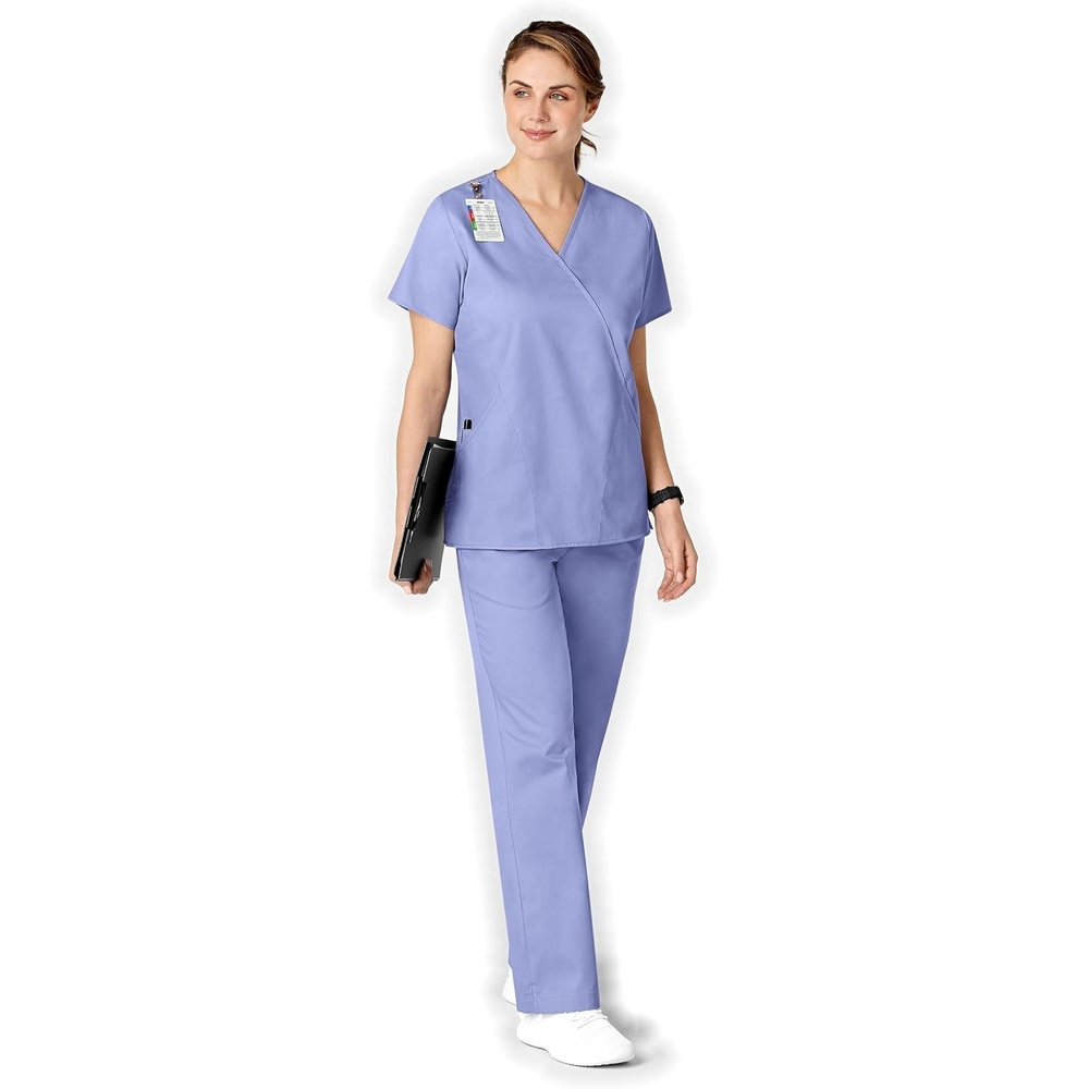 image:imageWink Boundless Womens Flare Leg Scrub PantCeil Blue