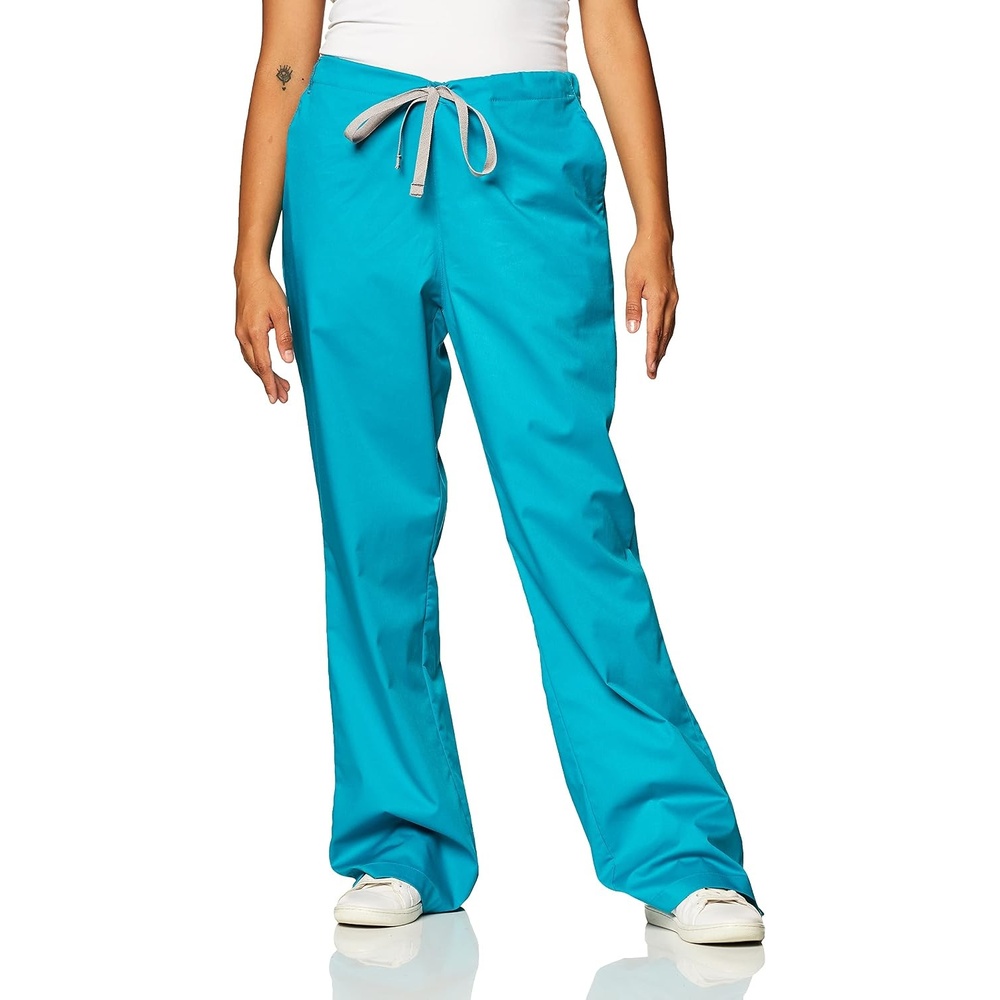 image:imageWink Boundless Womens Flare Leg Scrub PantTeal Blue