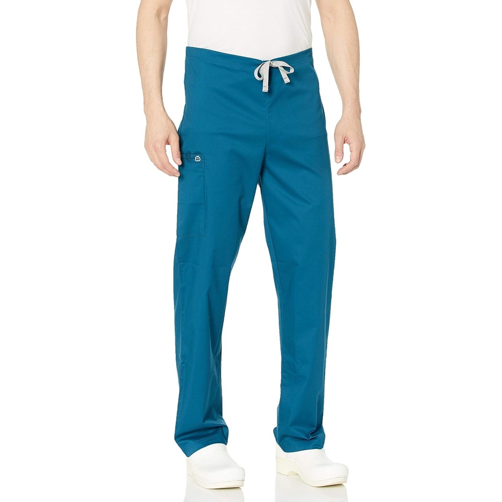 image:imageWink WonderWORK Unisex Drawstring Cargo Scrub PantCaribbean Blue