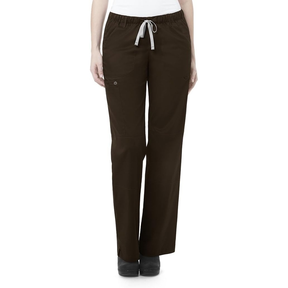 image:imageWink WonderWORK Unisex Drawstring Cargo Scrub PantChocolate