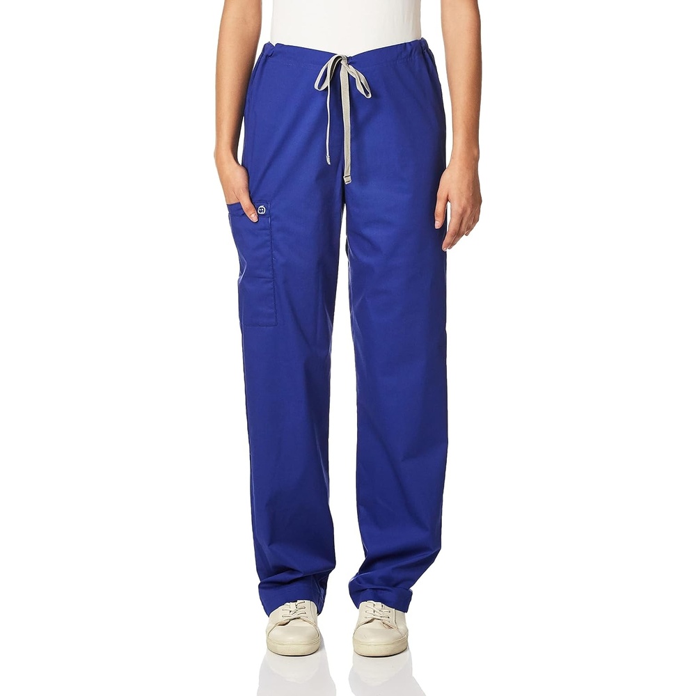 image:imageWink WonderWORK Unisex Drawstring Cargo Scrub PantGalaxy Blue