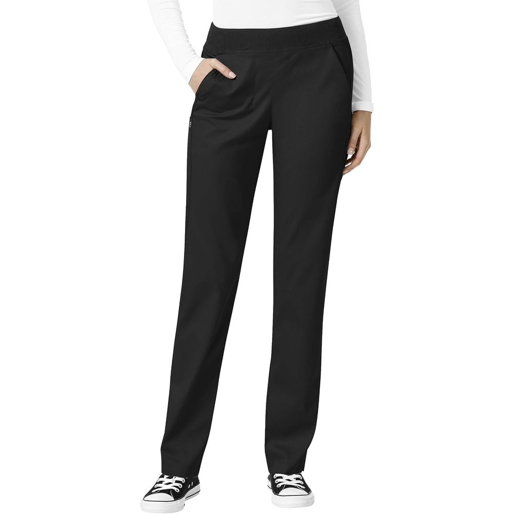 image:imageWonderWink Womens Womens Knit Waist Cargo Scrub PantBlack
