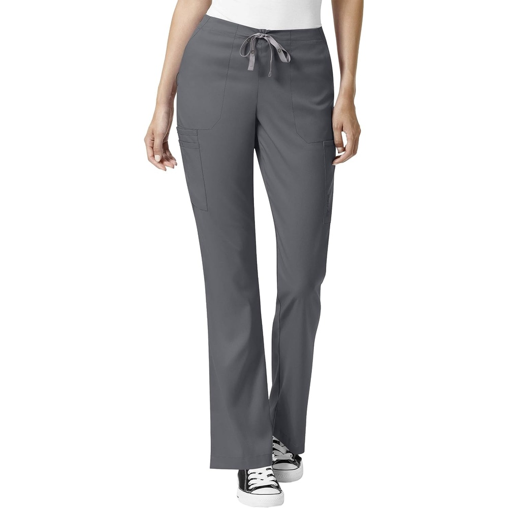 image:imageWonderWink Womens Womens Moderate Flare Leg Cargo Scrub PantPewter