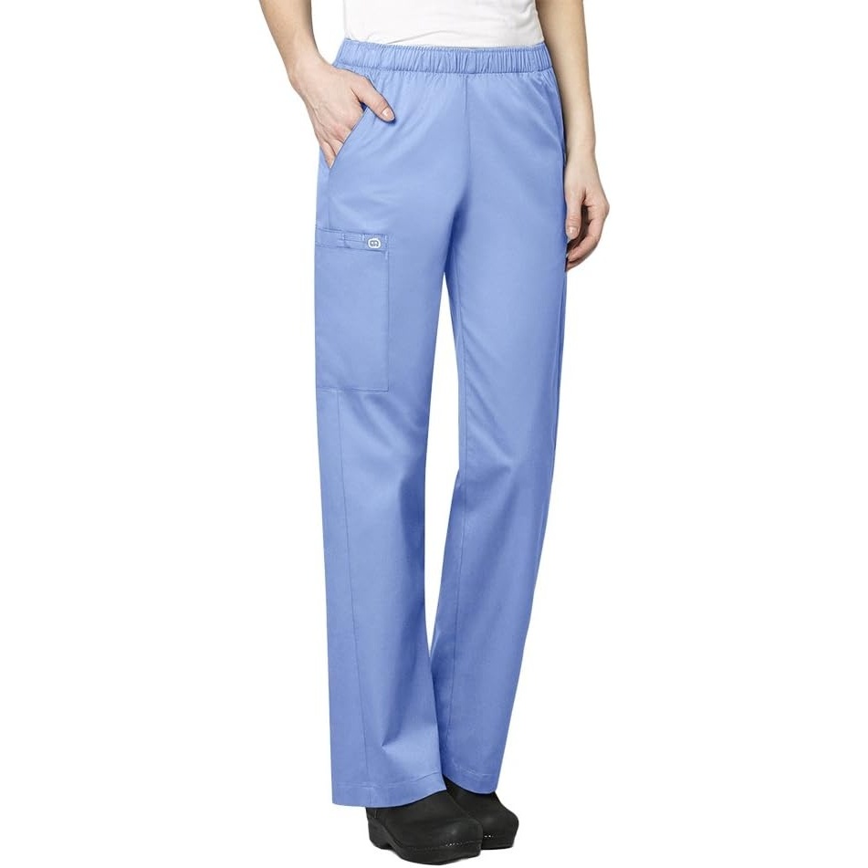 image:imageWonderwork Womens Pullon Cargo Scrub PantCeil Blue